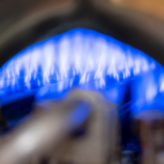 Copper gas boiler. Nozzle and fire gas boiler.